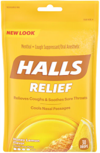 Halls CoolWave Cough Drops - with Menthol - 180 Drops (20 Sticks of 9 Drops)